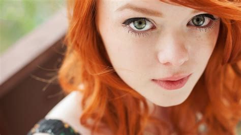 Wallpaper Id 1467896 Model Lass Suicide Looking At Viewer Pale 1080p Green Eyes Redhead
