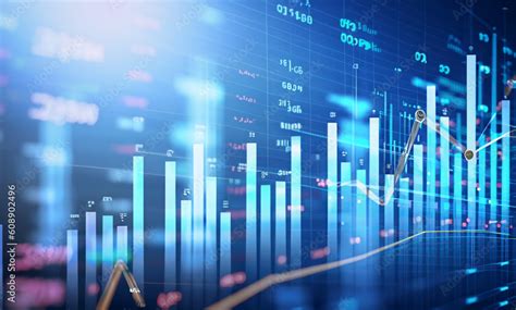 Stock Market Graphs Data Concept With Digital Financial Chart Graphs