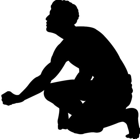 Man Kneeling Silhouette Free Vector Silhouettes