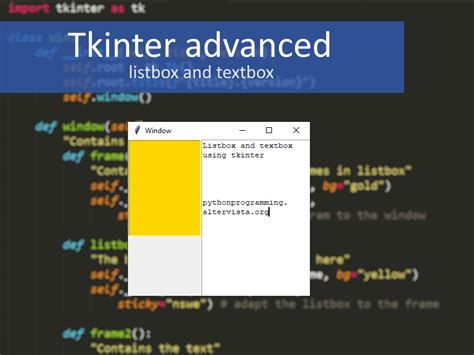 Tkinter Advanced How To Make A Window With Listbox And Textbox