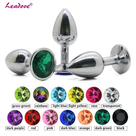 buy 50pcs lot small size stainless steel crystal anal plug jeweled butt plug