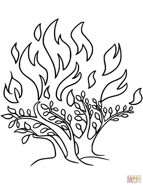 Moses Burning Bush Coloring Page Sketch Coloring Page