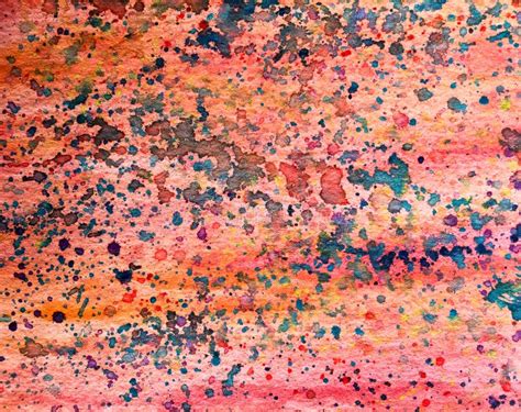 Multicolor Pink Blue Orange Drips And Splatters Watercolor Background