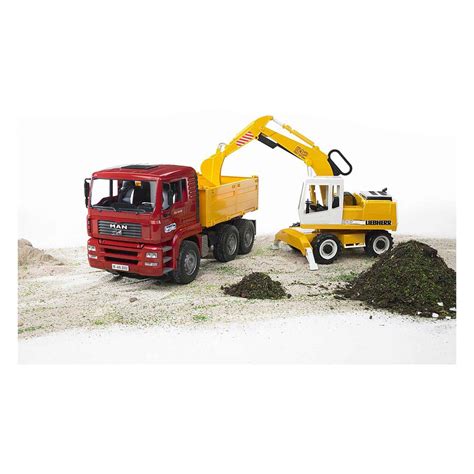 Bruder Man Tga Construction Truck With Liebherr Excavator Online