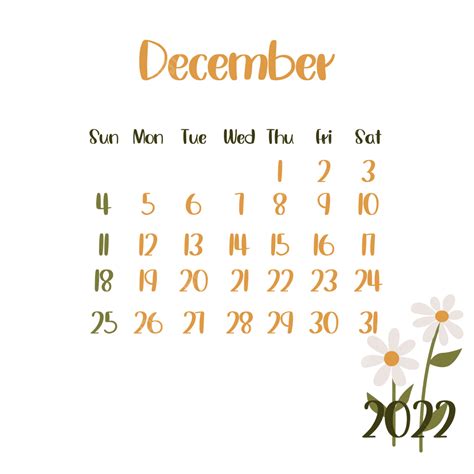 December Calendar Vector Art Png Calendar Of December 2022 Png