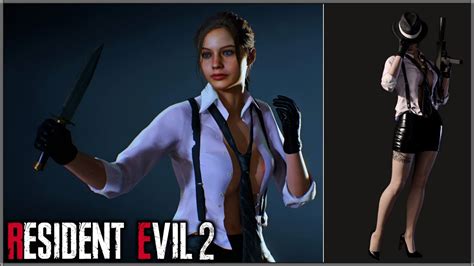 Resident Evil 2 Remake★claire Redfield Model View Nude Naughty Noir Mod Steam 1080p Hd