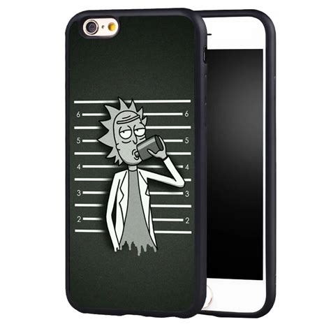 Coque Rick Morty Protect Edge Back Case Cover For Iphone 8 6 6s Plus 7