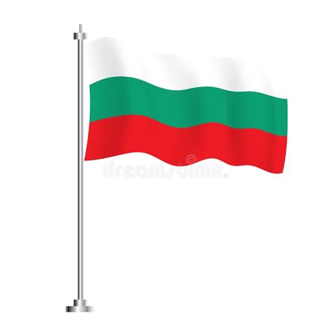 Bulgarian Flag Isolated Wave Flag Of Bulgaria Country Independence