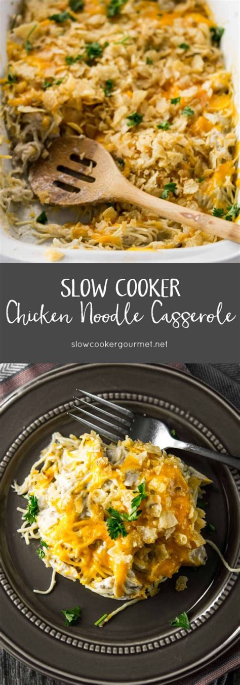 Chicken and stuffing casserole is a simple casserole recipe that makes for an easy weeknight dinner. Slow Cooker Chicken Noodle Casserole | Crockpot recipes ...