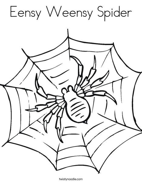 A funnel web spider (atrax robustus) is one of the deadliest spiders in australia. Eensy Weensy Spider Coloring Page - Twisty Noodle