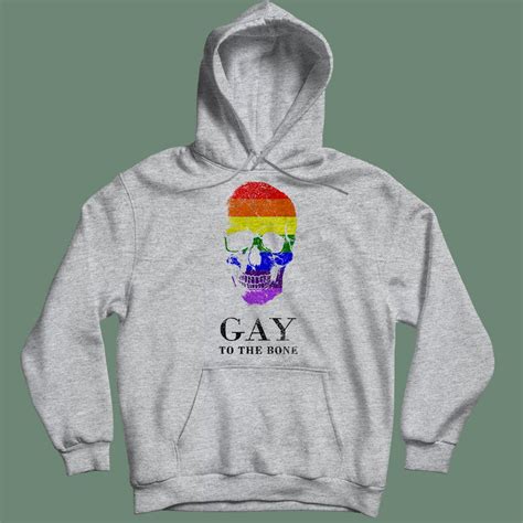 lgbt pride hoodies gay to the bone sweatshirts for women s and men s unisex etsy