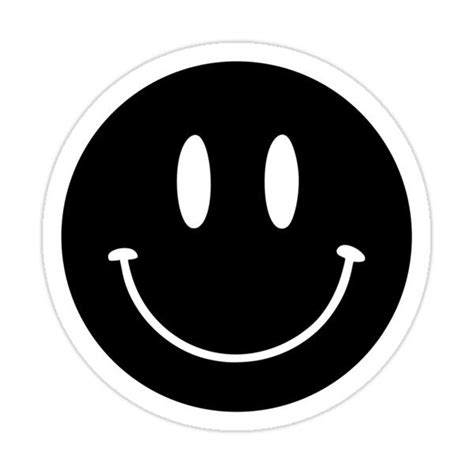 Black Reverse Smiley Sticker By HappyFaceCo In Black Stickers Face Stickers