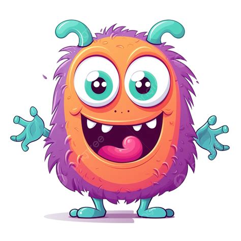 Happy Cartoon Monster Halloween Vector Illustration Of Funny Monster