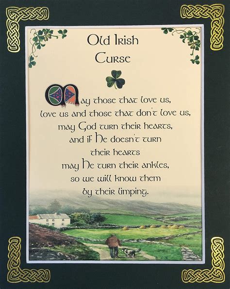 Old Irish Curse 8x10 Irish Saying With Green Matting