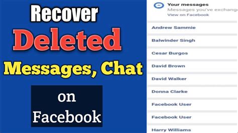 Recover Deleted Facebook Messages Restore Deleted Messages On Facebook Youtube