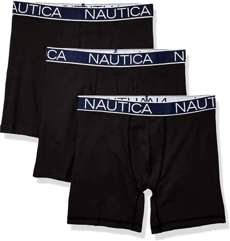 Nautica Mens 3 Pack Classic Underwear Cotton Stretch Boxer Brief At