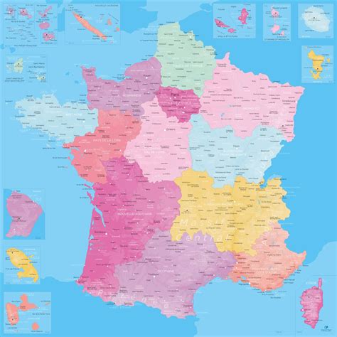 Imprimer carte de france détaillée. Carte France Détaillée - Plan France - Achat parmi 13 Modèles