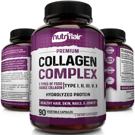 Nutriflair Multi Collagen Peptides Pills Type I Ii Iii V X