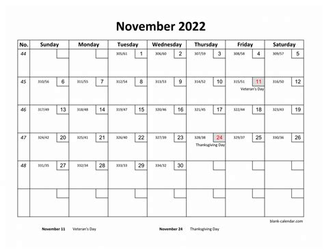 Free Download Printable November 2022 Calendar With Check Boxes