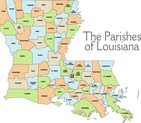 Parish Map Louisiana Is The Only State That Has Parishes And Not