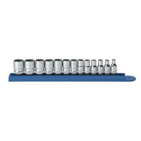 80306 13 Piece 14 Inch Drive 12 Point Standard Metric Socket Set Entry Angle Guides Fastener