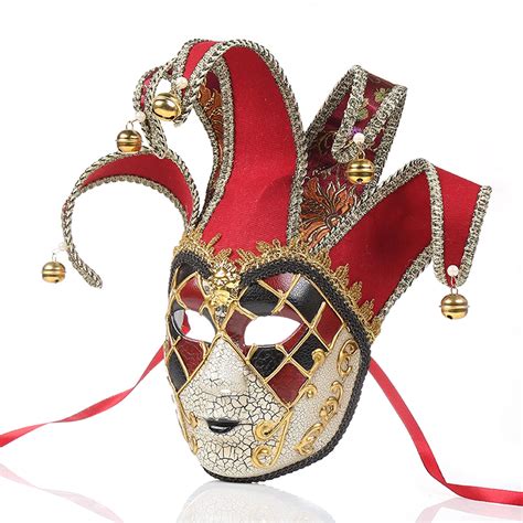 Venetian Jester Mask Masquerade Full Face Mask Jokermens Etsy