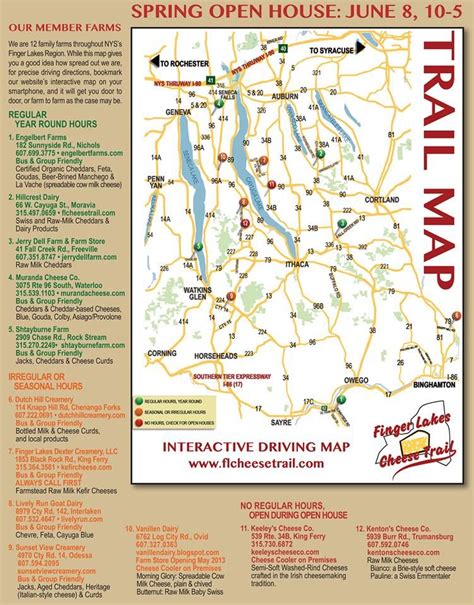 Cheese Trail Finger Lakes Finger Lakes Trail Map Beer Trail Wine