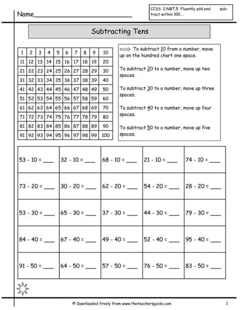 subtraction  number  worksheet subtract  math db excelcom