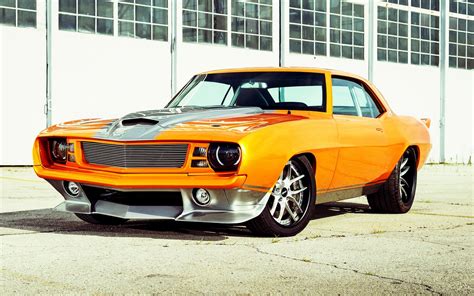 Descargar Fondos De Pantalla Chevrolet Camaro Retro Cars Orange