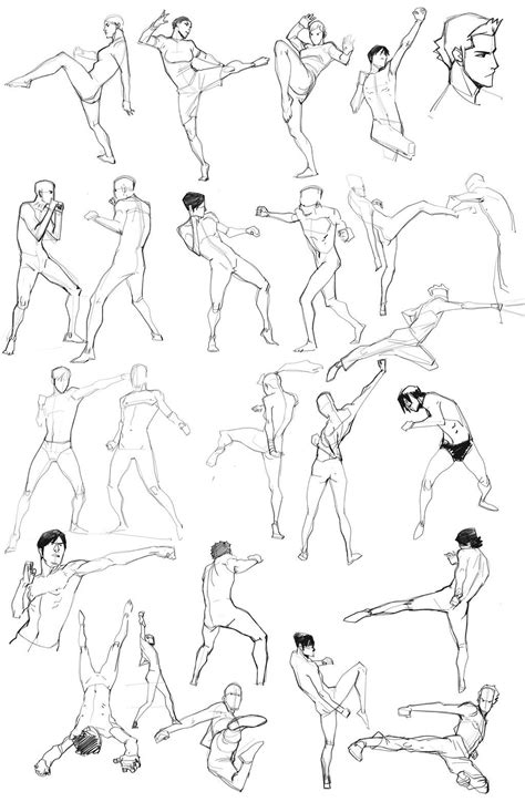 Fighting Pose Drawing Picture Drawing Skill