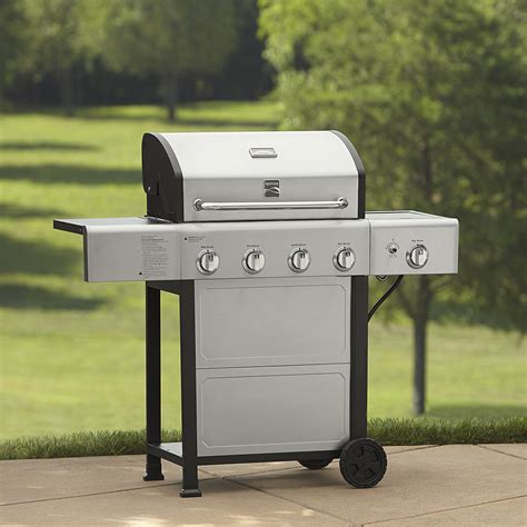 Kenmore 4 Burner Gas Grill With Side Burner And Stainless Steel Lid