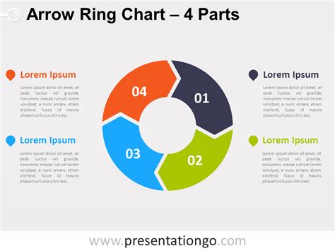4 Parts Arrow Ring Powerpoint Chart Powerpoint