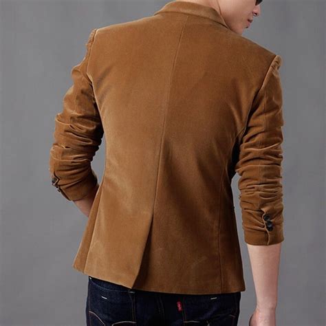 Mens Blazer Brand Clothing Casual Suit Slim Jacket Single Button