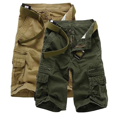 2018 Mens Military Summer Army Green Cargo Shorts Cotton Shorts Men