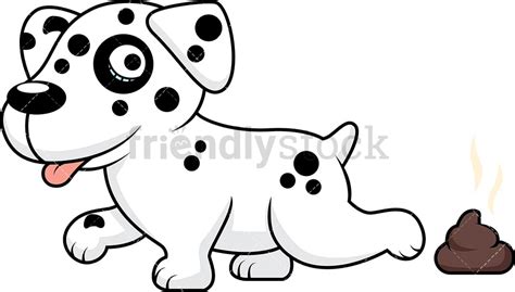 Charming Dalmatian Dog Pooping Cartoon Vector Clipart Friendlystock
