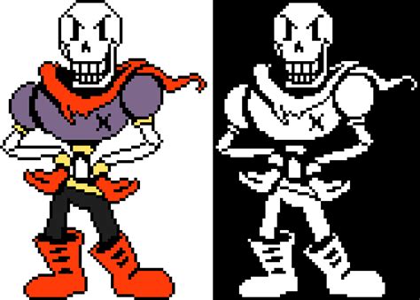 Peterplay19 Swapswap Papyrus Battle Sprite Colored And Black And