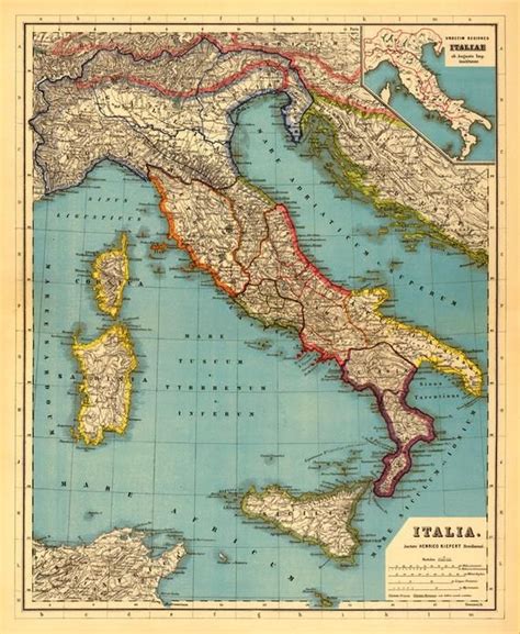 Map Of Italy From 1903 By Heinrich Kiepert Published In Atlas Antiquus