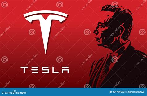 Elon Musk And Tesla Logo Editorial Stock Photo Illustration Of Spacex