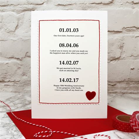 Special Dates Personalised Anniversary Card By Jenny Arnott Cards And Ts