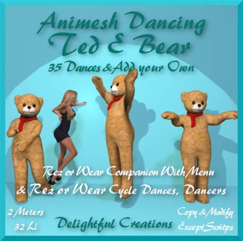 Second Life Marketplace Animesh Dancing Ted E Bear