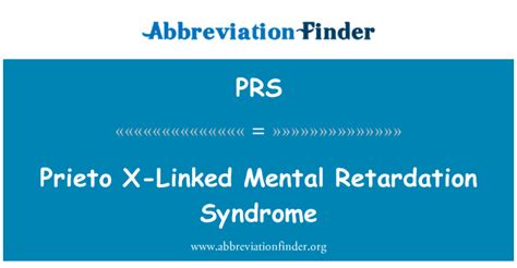 Prs Definición Síndrome De Retraso Mental Ligado Al Cromosoma X Prieto