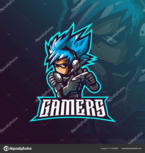 Gamer Mascot Logo Design Vector With Modern Illustration Concept