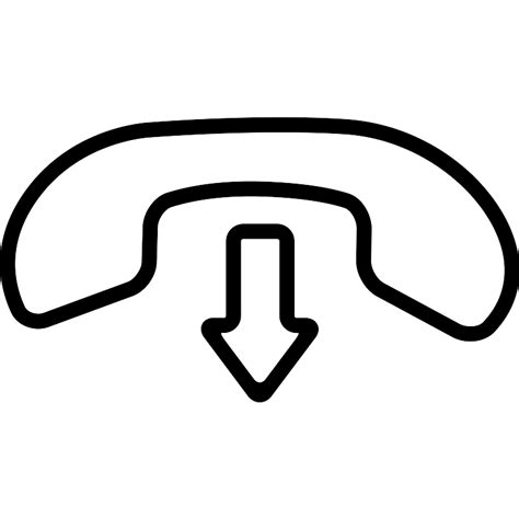 Hang Call Interface Symbol Of An Auricular And An Arrow Pointing Down