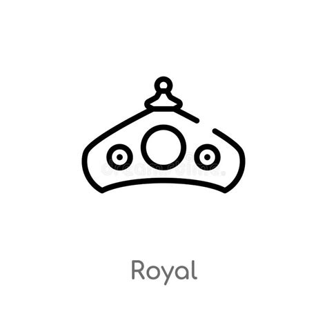 Outline Royal Vector Icon Isolated Black Simple Line Element