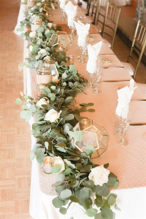 Here S A Modern Rustic Greenery Garland We Created For Christina And Ryan S Wedding Head Table We