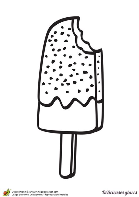 Le cornet de glace est toujours une attraction estivale. Coloriage d'une délicieuse glace en bâton déjà mangée ...