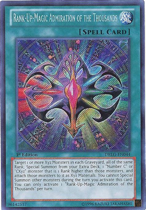 The gathering trading card games. Yu-Gi-Oh Card - DRLG-EN044 - RANK-UP-MAGIC ADMIRATION OF THE THOUSANDS (secret rare holo ...