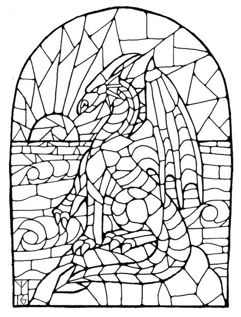 Large Stained Glass Coloring Pages Easy Coloring Pages