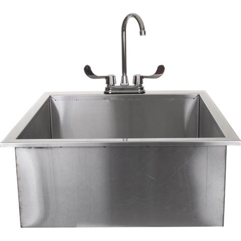 Bbqguys Signature Series 24 Inch Outdoor Rated Drop In Deep Sink With