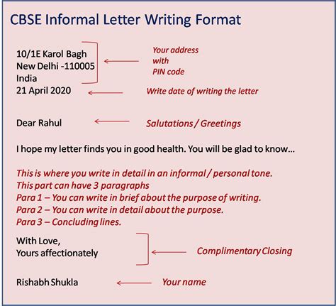 Crayonsler Formal Letter And Informal Letter Format And Examples Cbse